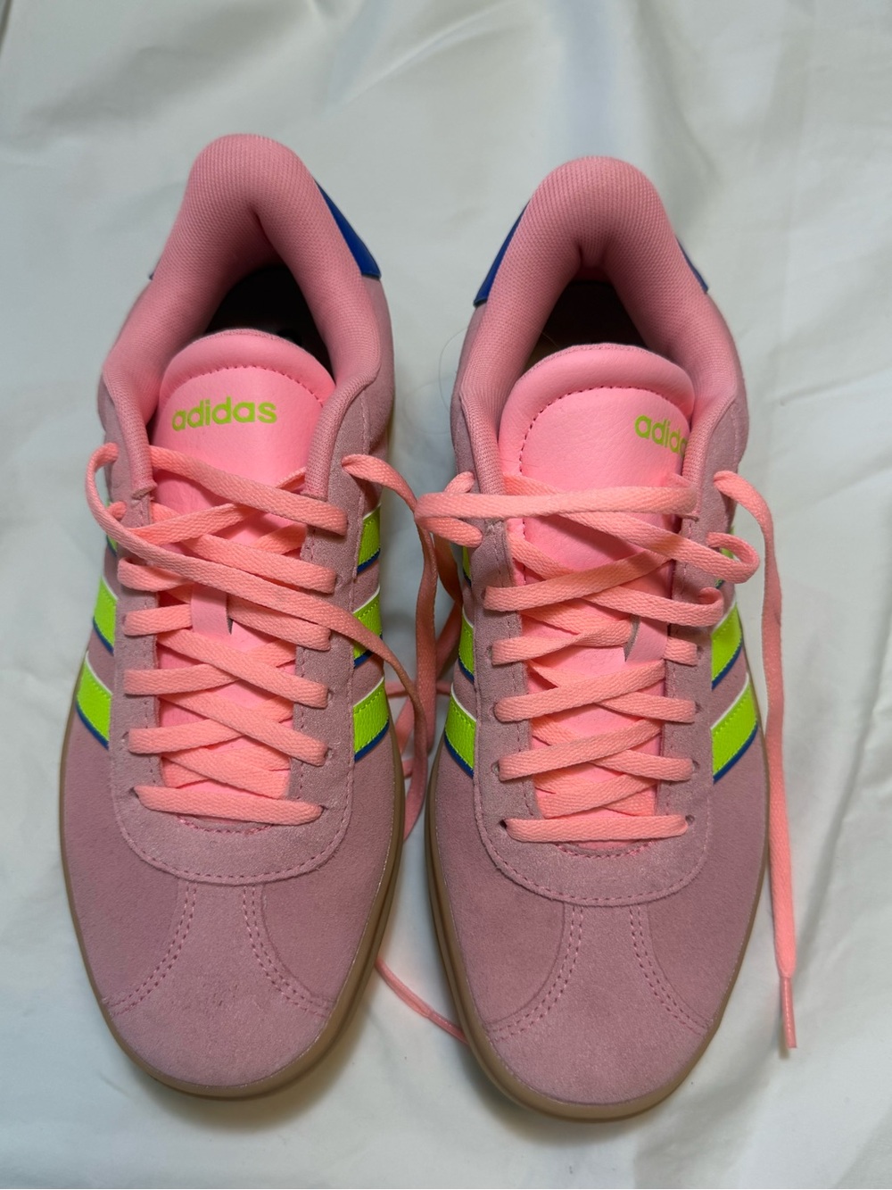 *WORN ONCE* Adidas VL Court Bold - Size 7.5 Pink Suede Low-Top Sneakers